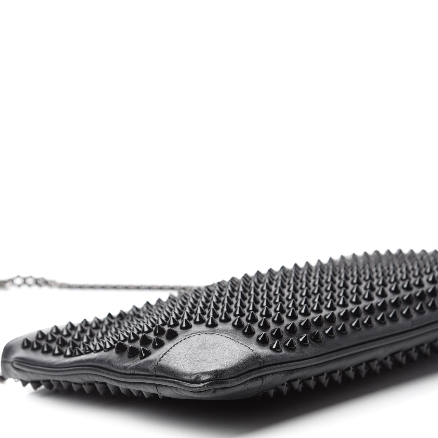 Christian Louboutin Calfskin Studded Loubiposh Clutch Black 6 of 12