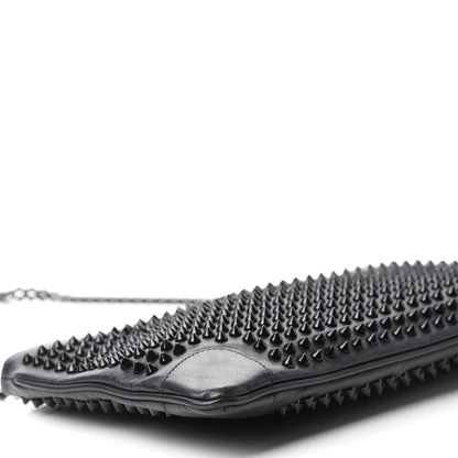 Christian Louboutin Calfskin Studded Loubiposh Clutch Black 6 of 12
