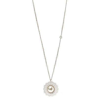 Chanel Pearl CC Round Drop Necklace Light Gold 1 of 6