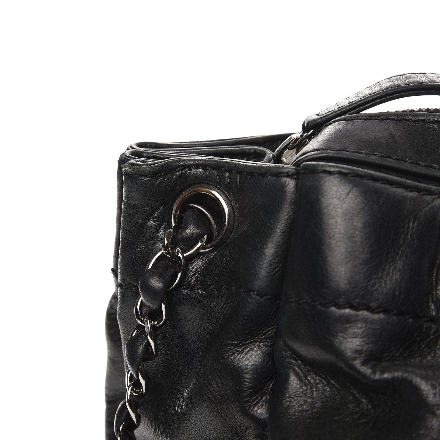 Lambskin Lax Accordion Hobo Black