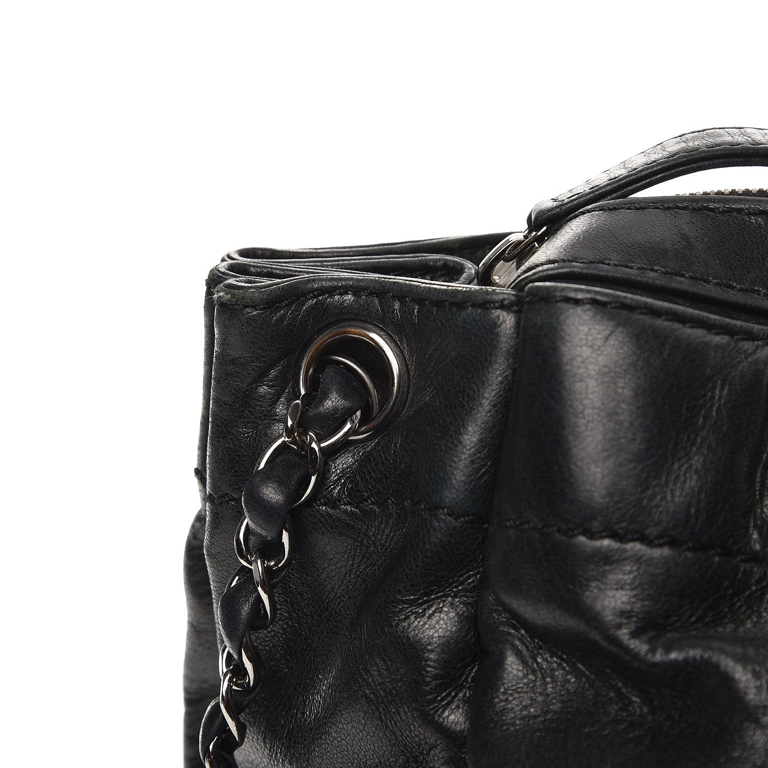 Chanel Lambskin Lax Accordion Hobo Black 10 of 14