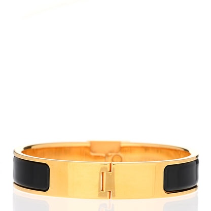 Hermes Enamel Narrow Clic Cadenas Bracelet PM Black 3 of 5