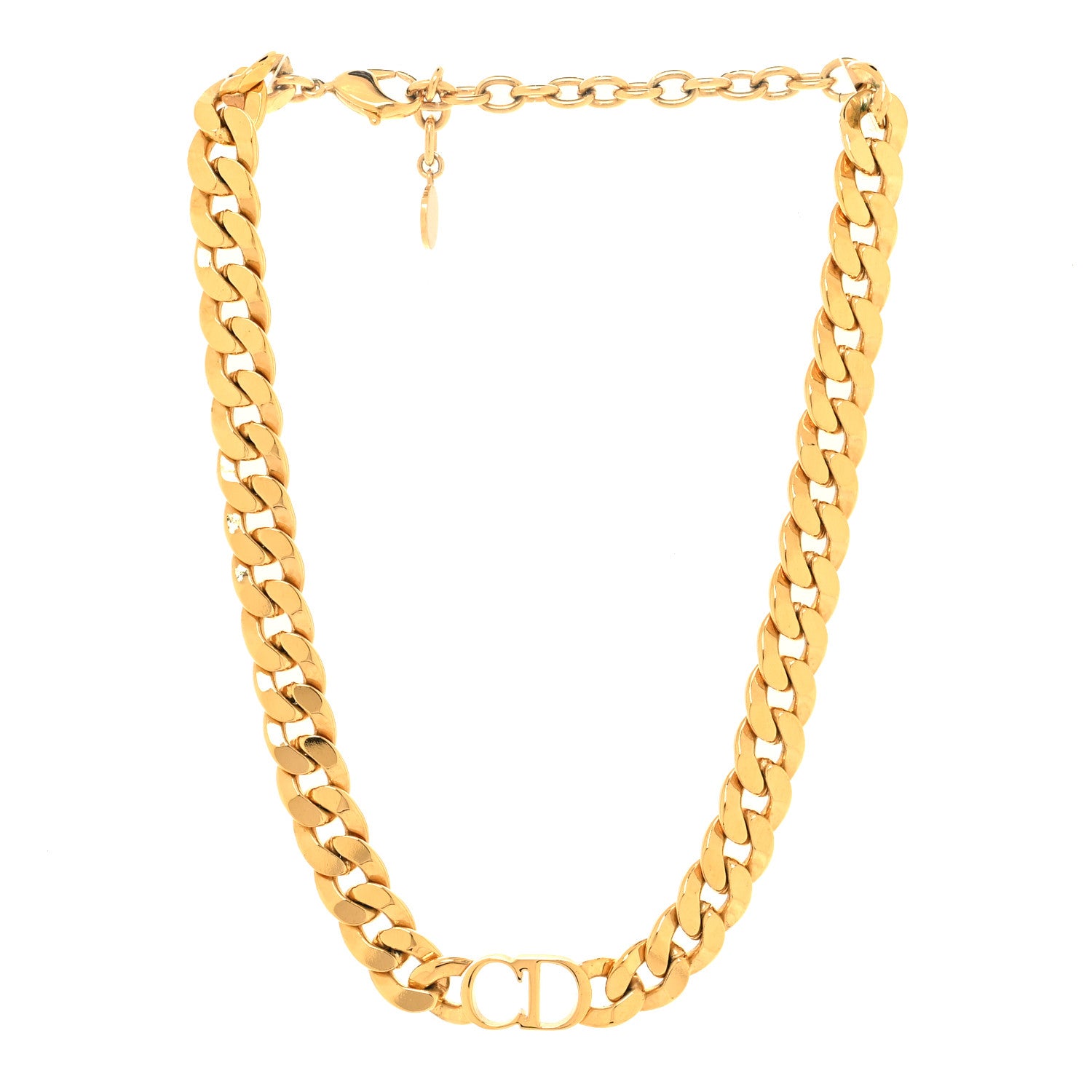 Christian Dior Metal CD Choker Necklace Gold 3 of 5