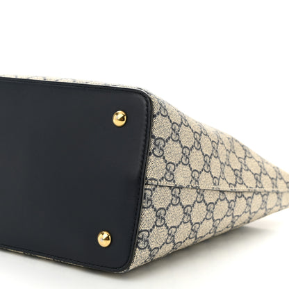 Gucci GG Supreme Monogram Linea A Foldover Tote Beige Blue 10 of 12