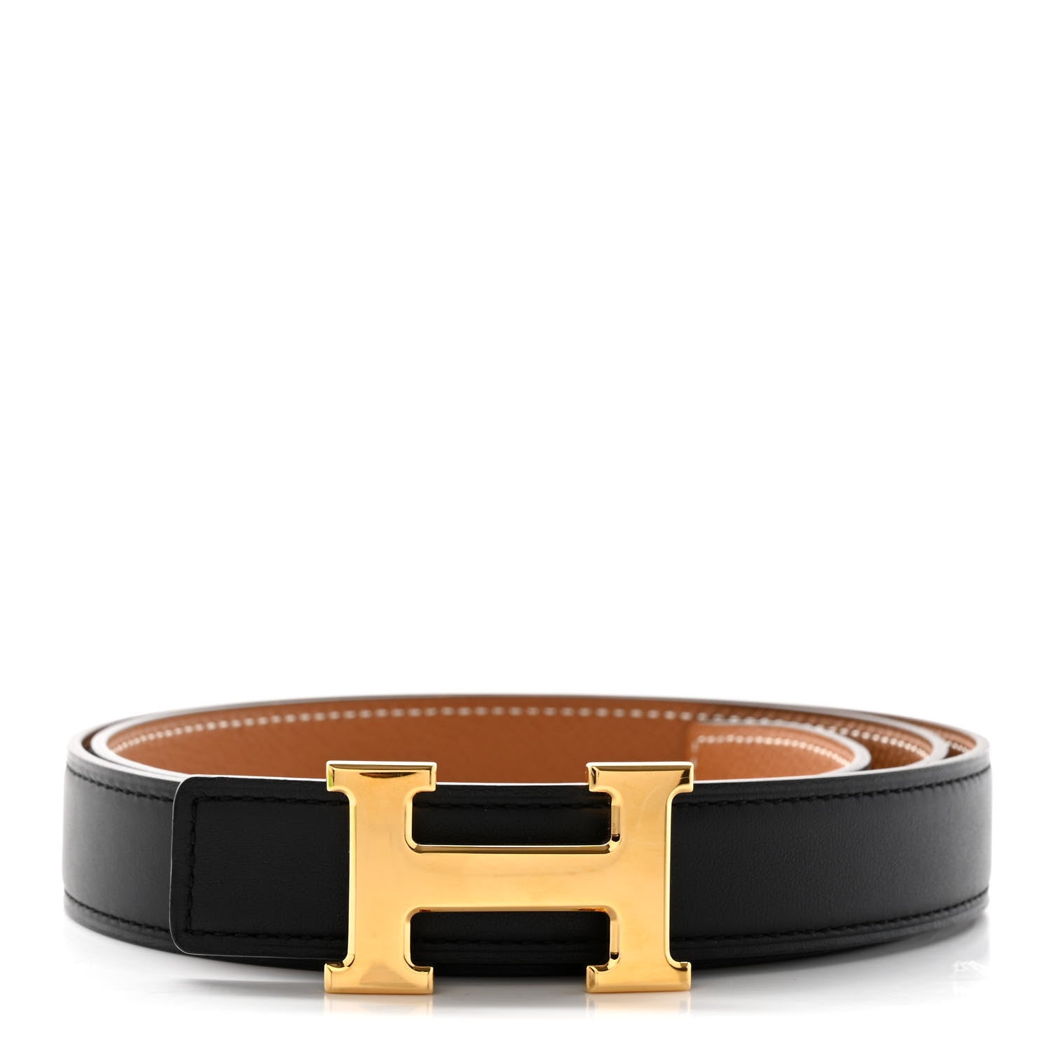 Hermes Swift Epsom 24mm Mini Constance H Belt 85 34 Black Gold 1 of 9
