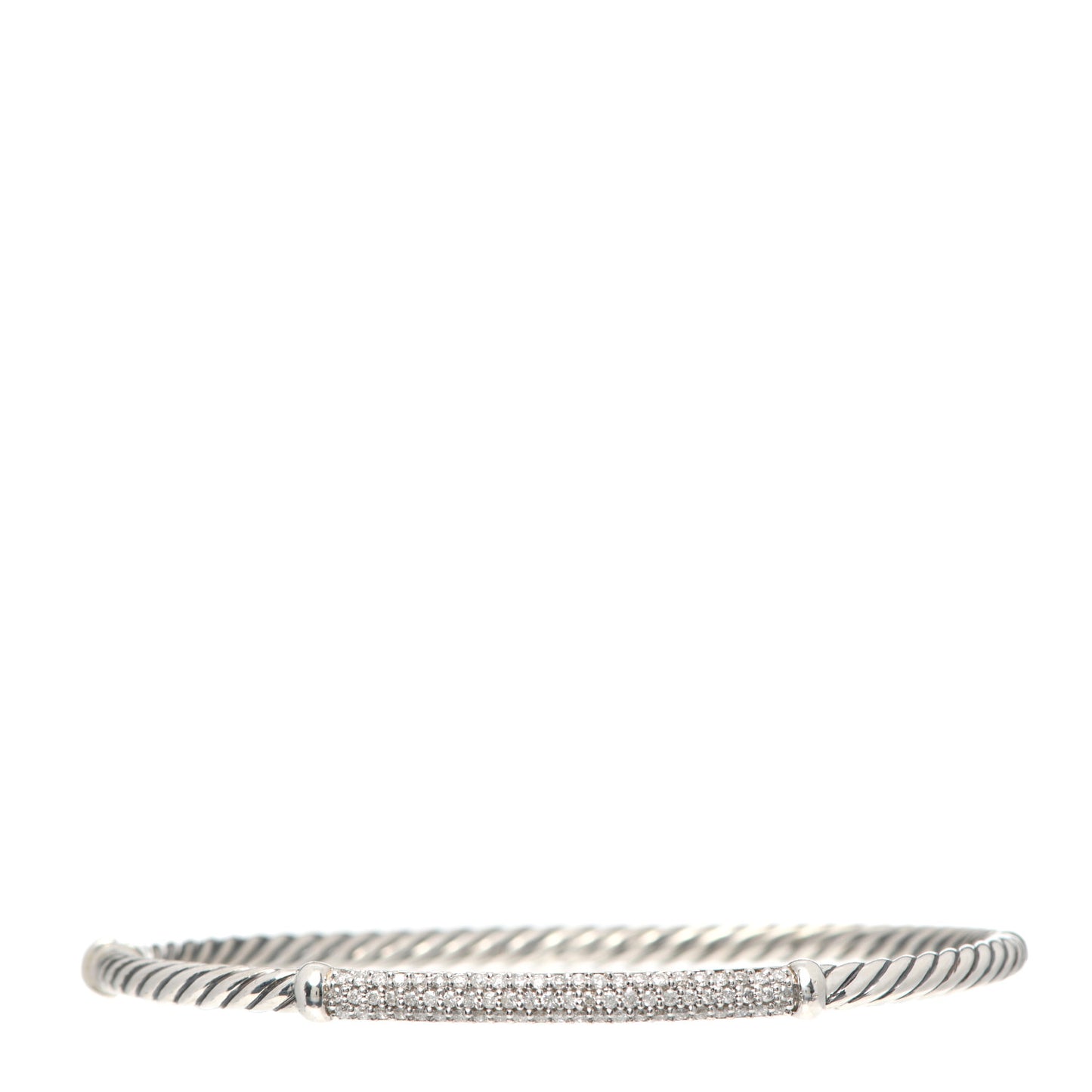 Sterling Silver Diamond Petite Pave Metro Bar Bracelet