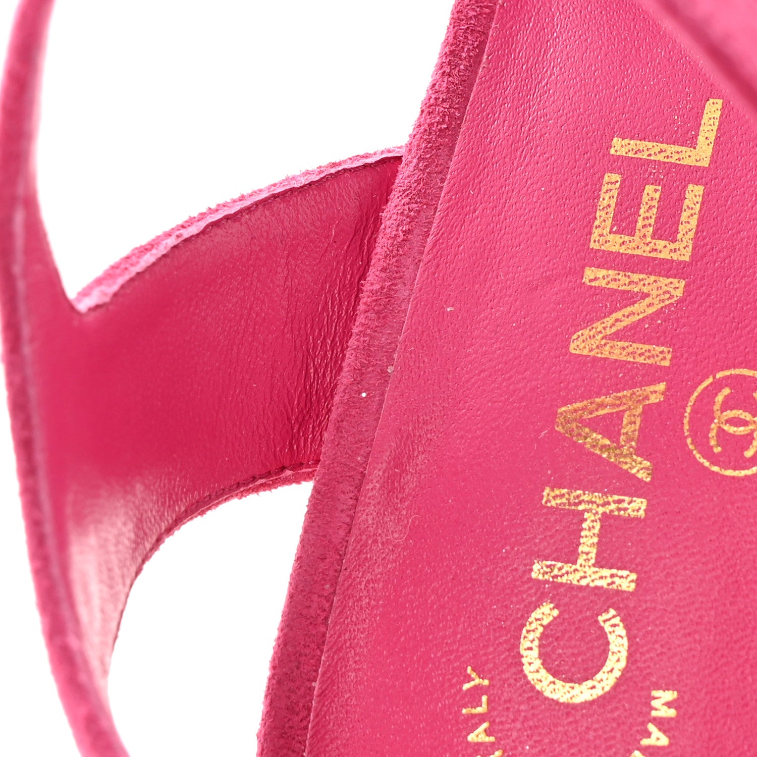 Chanel Suede Lambskin Cap Toe Crystal Slingback Pumps 40 Fuchsia Black 14 of 15
