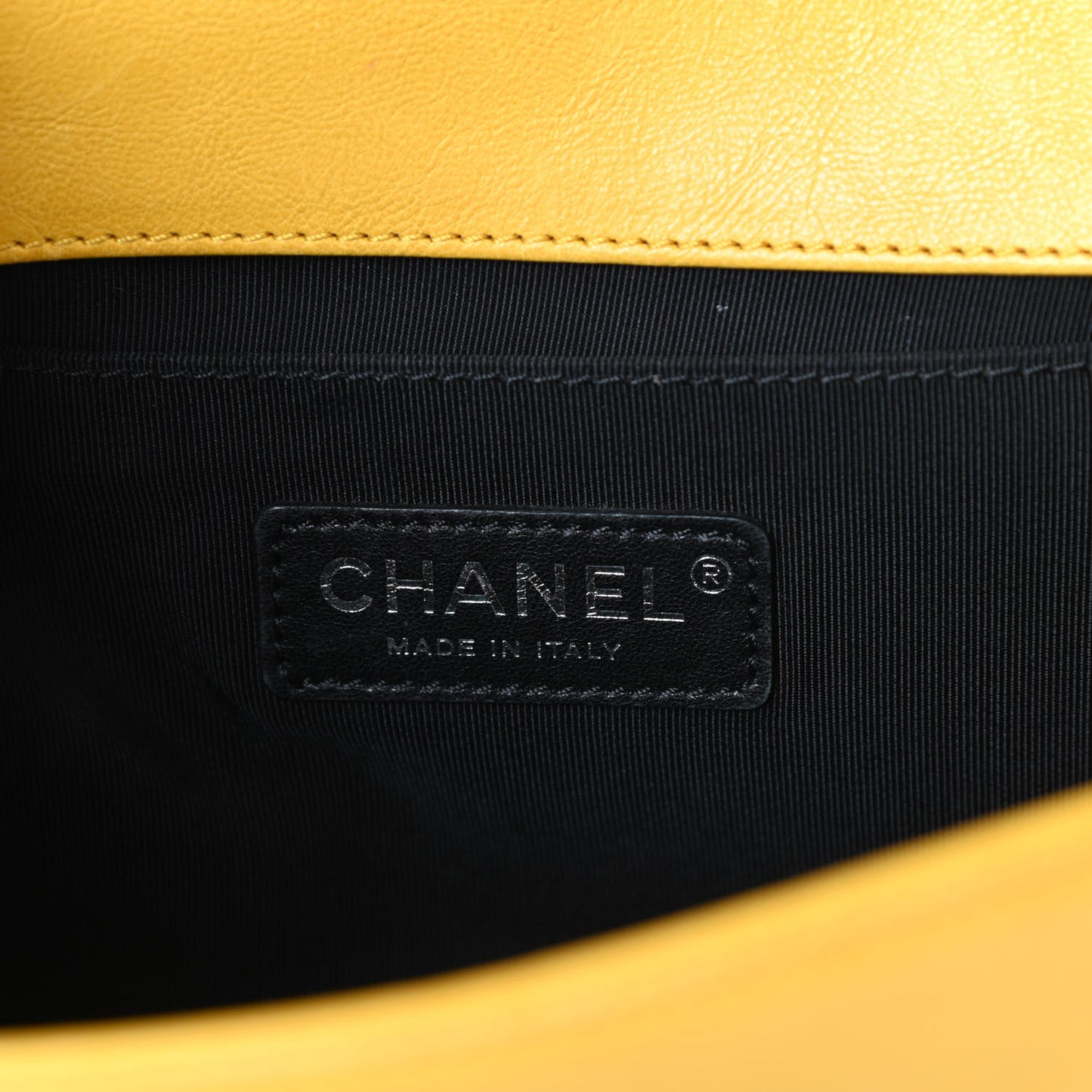 Calfskin Quilted Medium Boy Flap Yellow