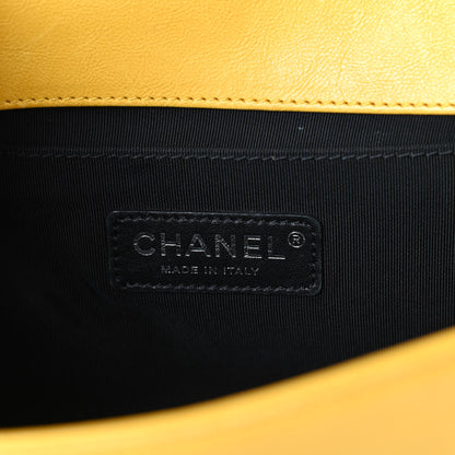 Chanel Calfskin Quilted Medium Boy Flap Yellow 6 of 10