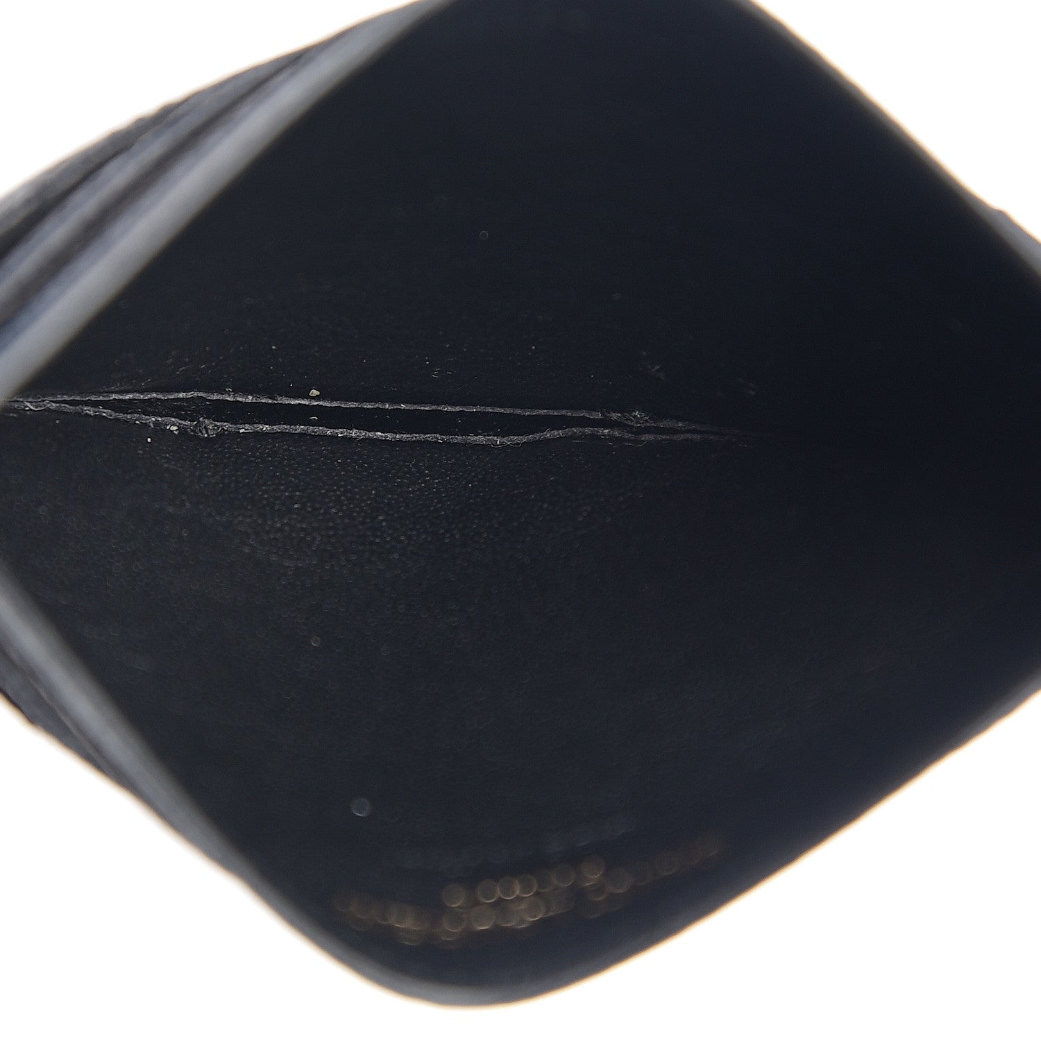 Saint Laurent Grain De Poudre Matelasse Chevron Monogram Credit Card Case Black 4 of 7