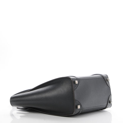Celine Drummed Calfskin Micro Luggage Black 4 of 7