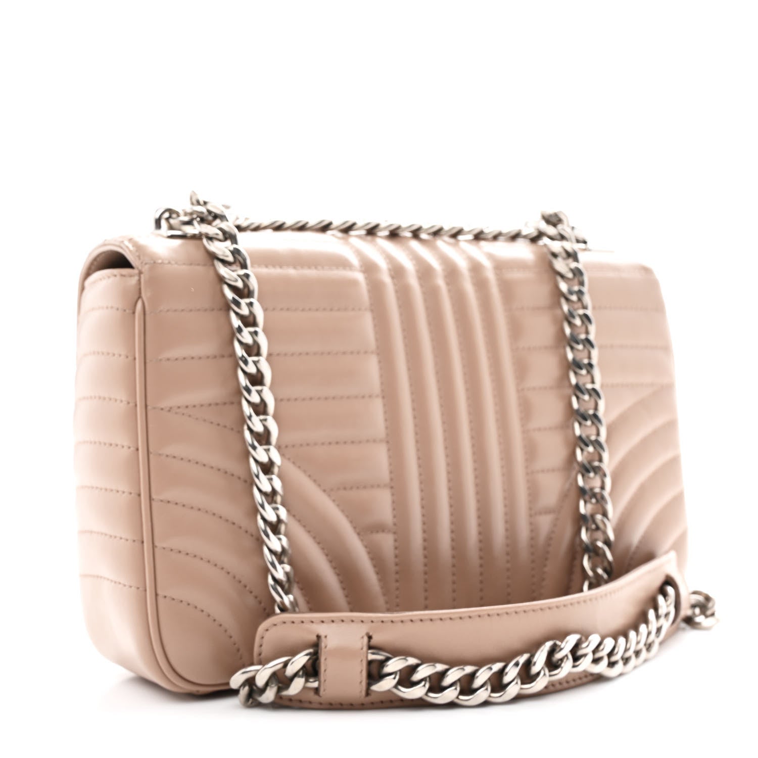 Prada Soft Calfskin Impunture Diagramme Medium Chain Flap Shoulder Bag Cipria 2 of 9