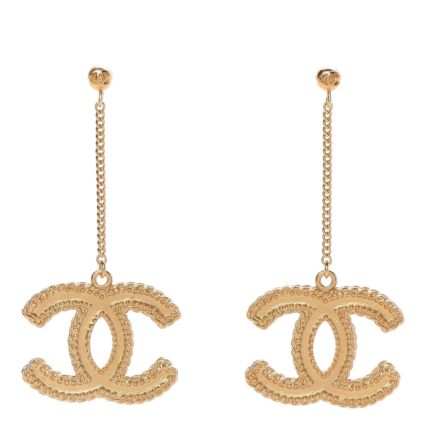 CC Drop Earrings Matte Gold