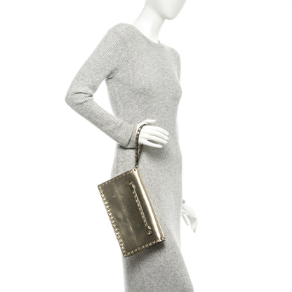 Valentino Garavani Metallic Nappa Rockstud Wristlet Clutch Gold 2 of 7