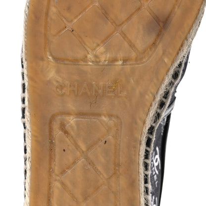 Chanel Mesh Grosgrain CC Espadrilles 40 Black White 6 of 10