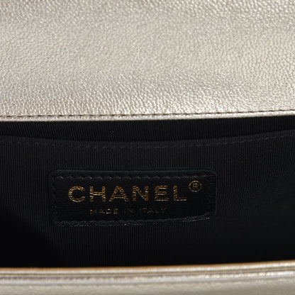 Chanel Metallic Goatskin Calfskin Medium Boy Flap Gold Black 7 of 8