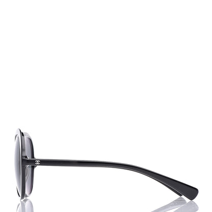Chanel CC Oval Sunglasses A71227 Black 3 of 7
