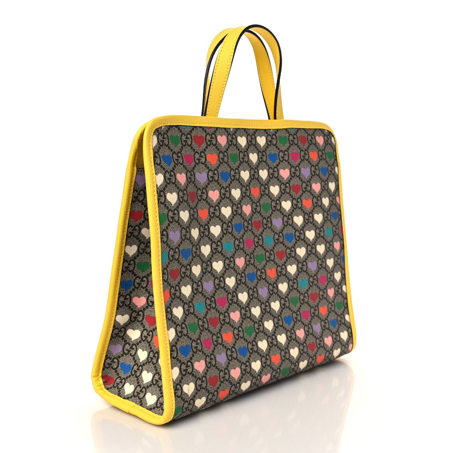 GG Supreme Monogram Hearts Childrens Tote Beige Ebony Multicolor Freesia