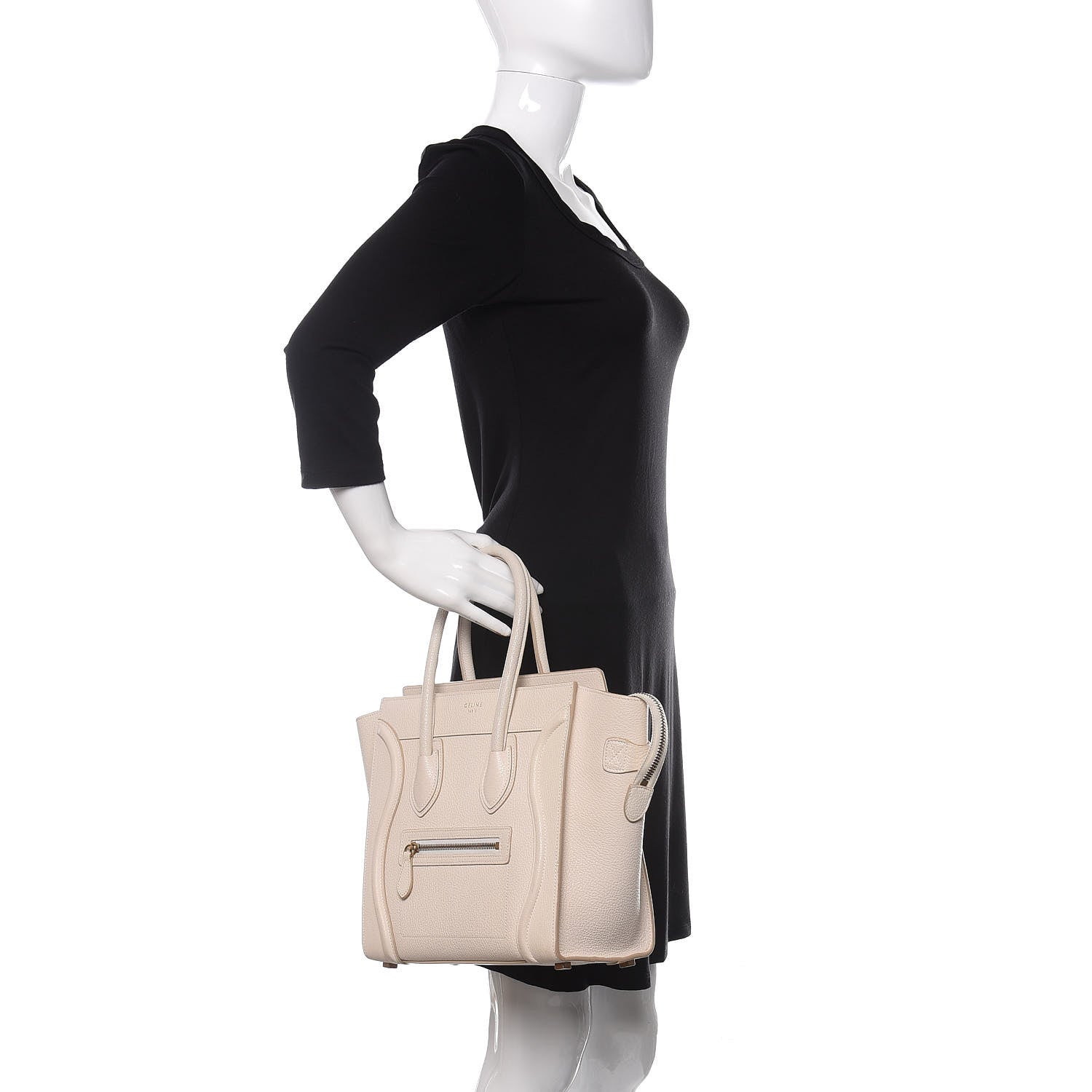 Celine Goatskin Micro Luggage White 2 of 12