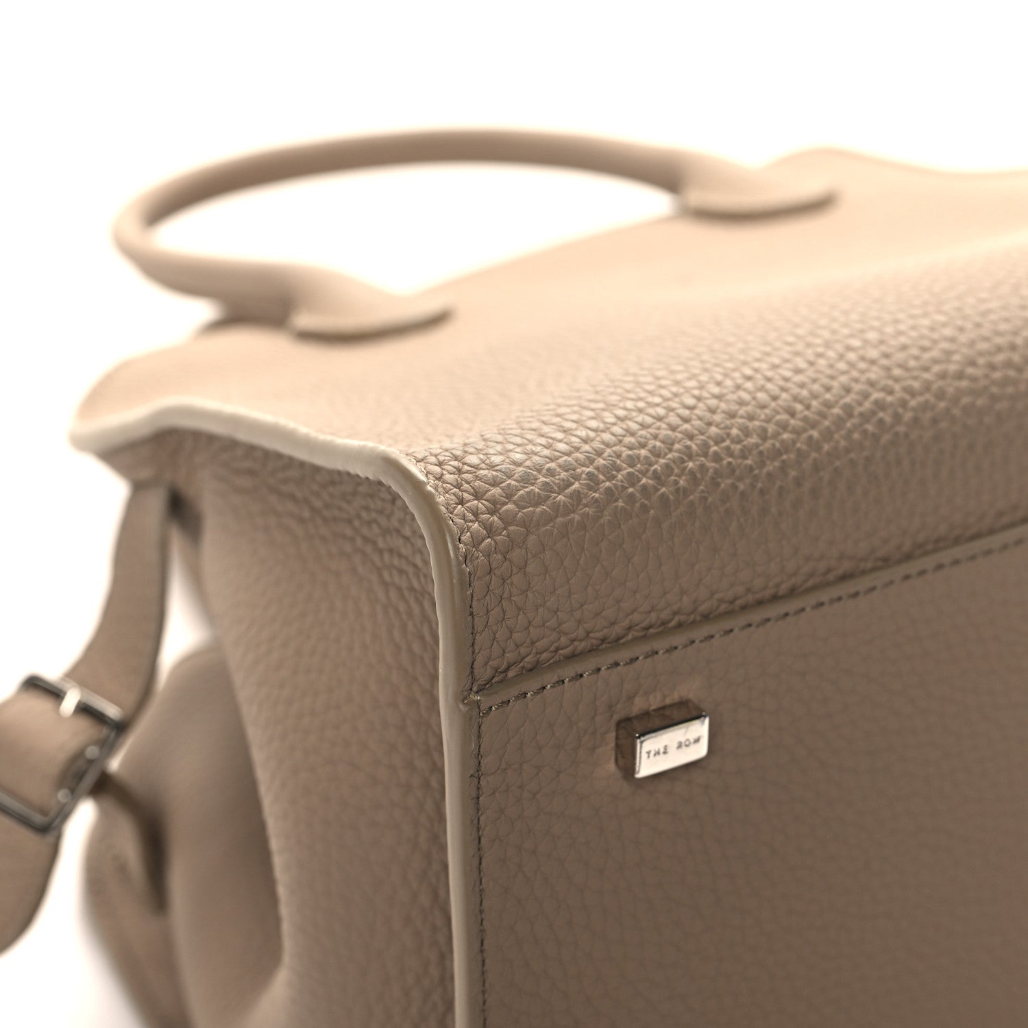 The Row Grained Calfskin Soft Margaux 10 Bag Dark Taupe 10 of 12