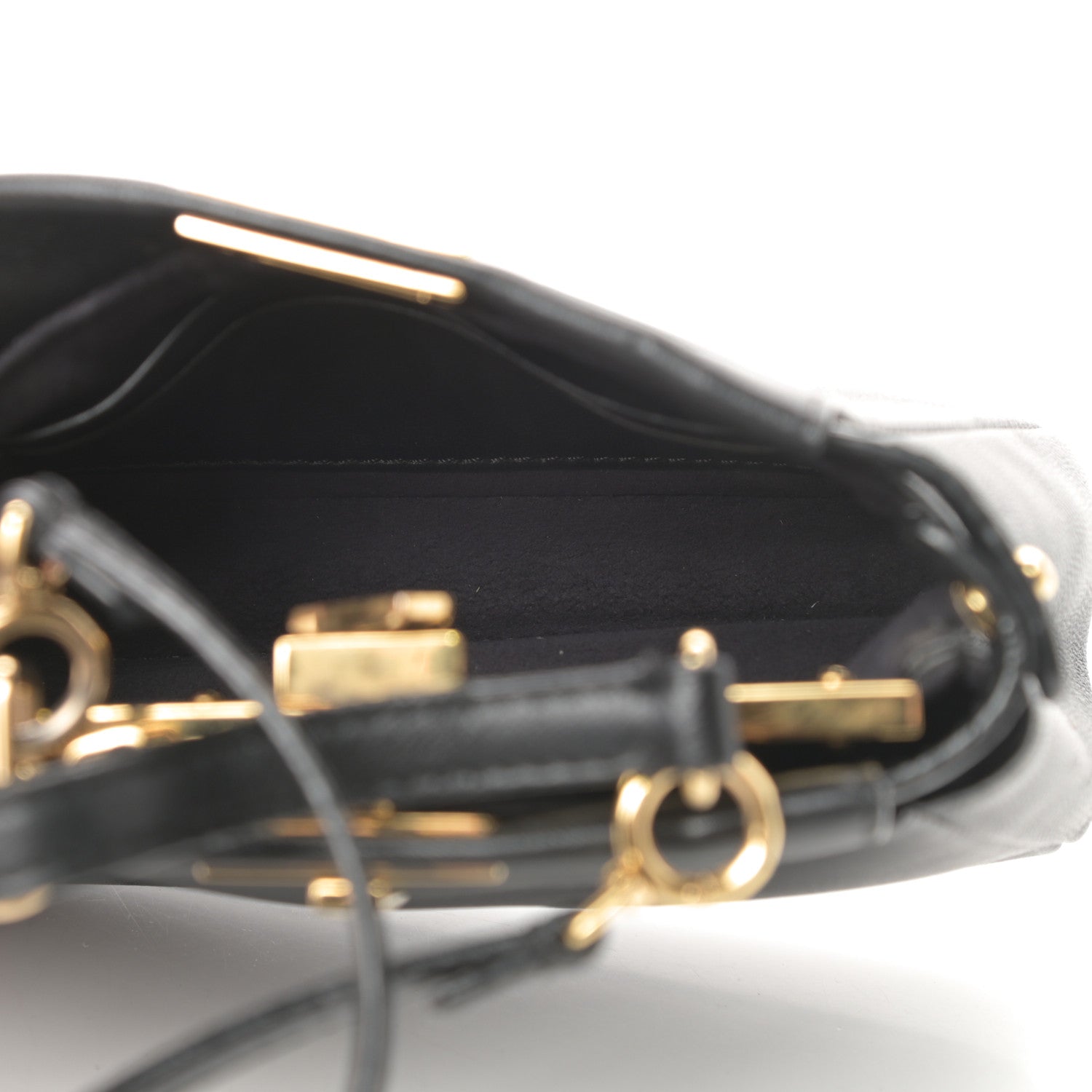 Fendi Nappa Micro Peekaboo Iconic Satchel Black 5 of 14