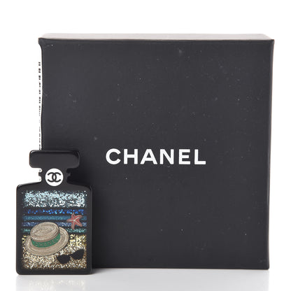 Chanel Resin CC Perfume Bottle Brooch Black Multicolor 5 of 5
