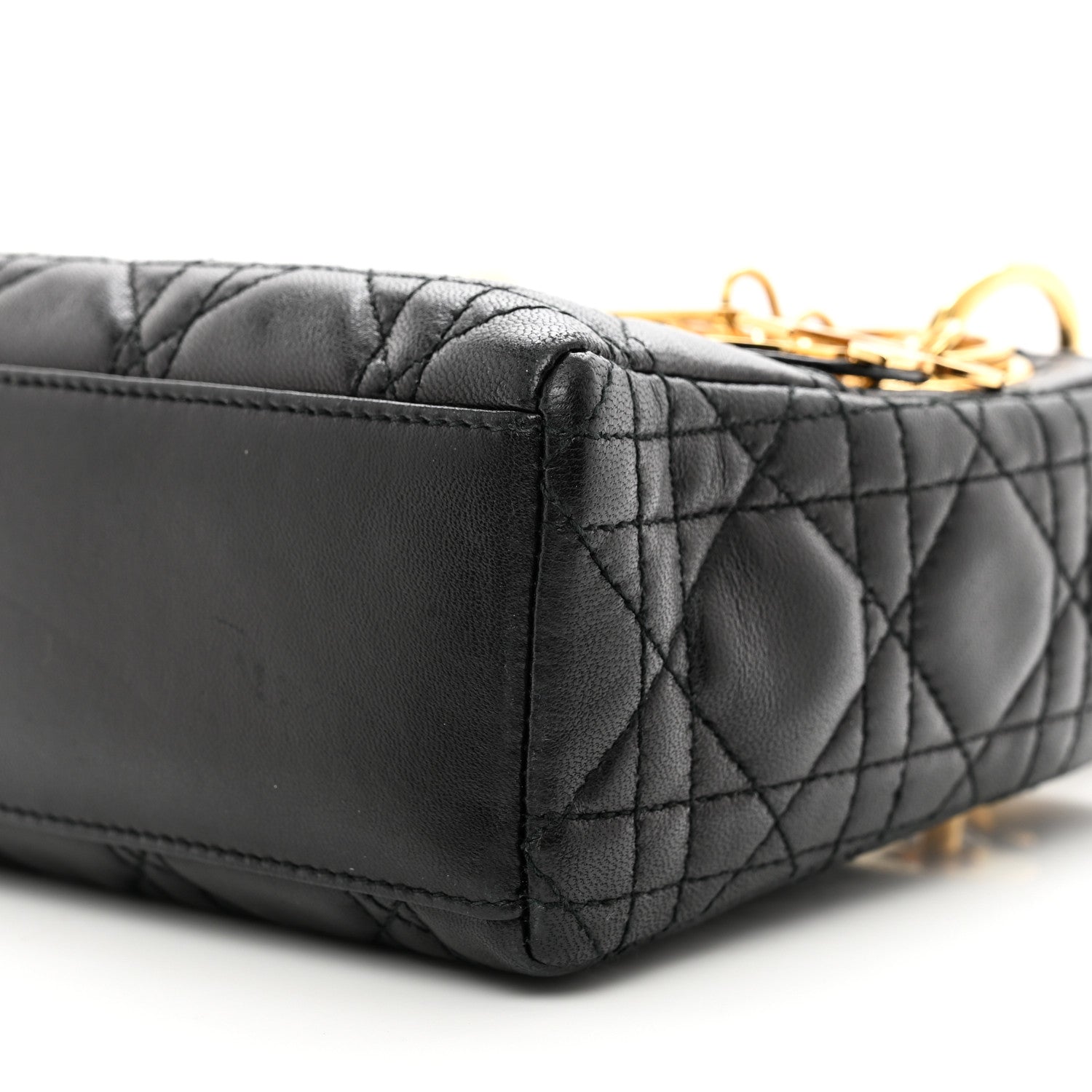 Christian Dior Lambskin Cannage Mini Lady Dior Black 9 of 10