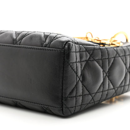 Christian Dior Lambskin Cannage Mini Lady Dior Black 9 of 10