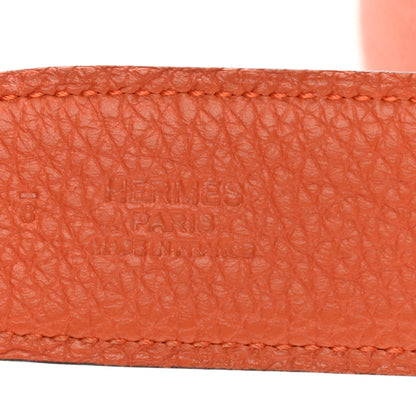 Hermes Togo Box 32mm H Belt 90 Orange Black 4 of 7
