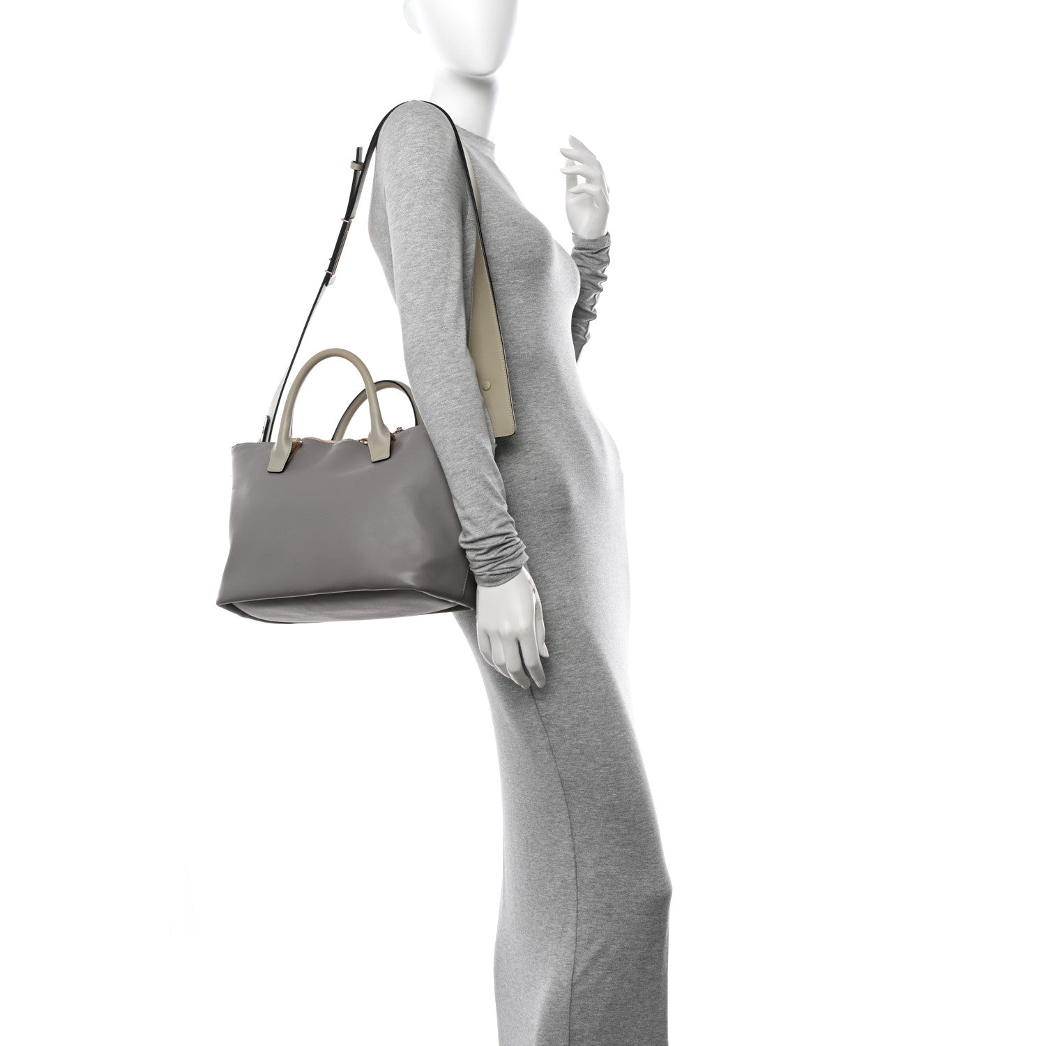 Chloe Smooth Calfskin Medium Baylee Tote Street Grey Rope Beige 2 of 12