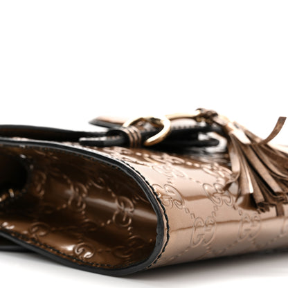 Gucci Shine Guccissima Mini Emily Chain Shoulder Bag Acero 9 of 10