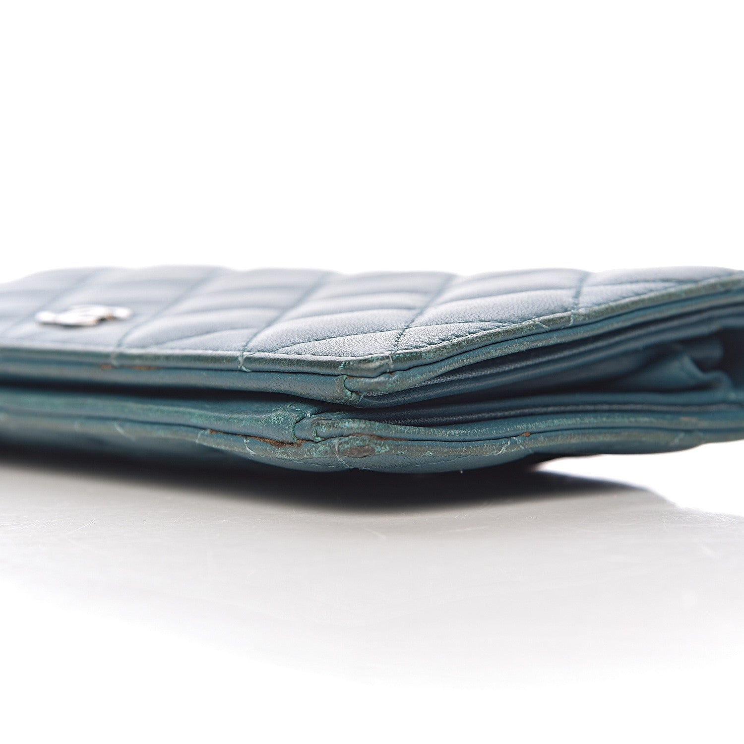 Chanel Lambskin Quilted Yen Wallet Blue 16 of 22