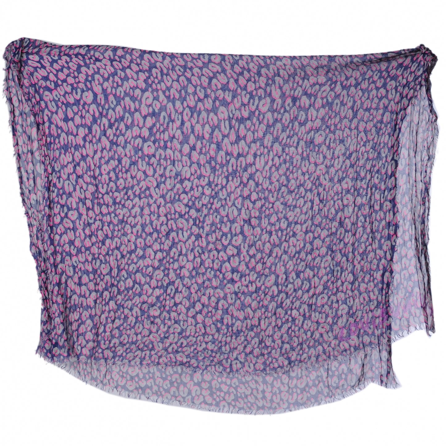 Sprouse Leopard Shawl Scarf Blue Nuit