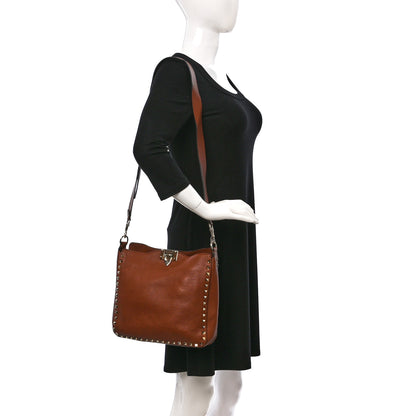 Valentino Garavani Pebbled Calfskin Small Rockstud Flip-Lock Messenger Bag Light Cuir 2 of 8