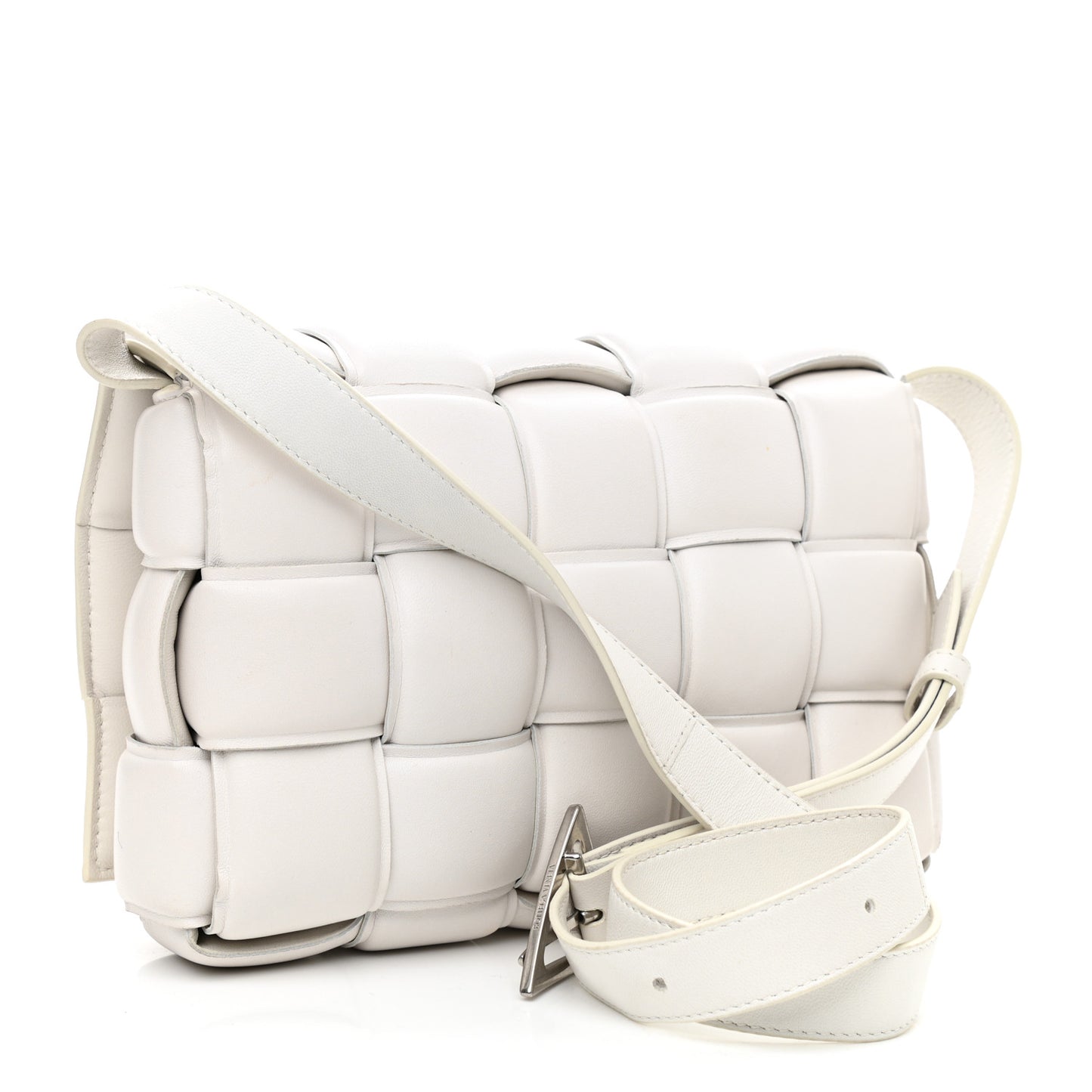 Nappa Maxi Intreccio Padded Cassette Crossbody Bag Chalk