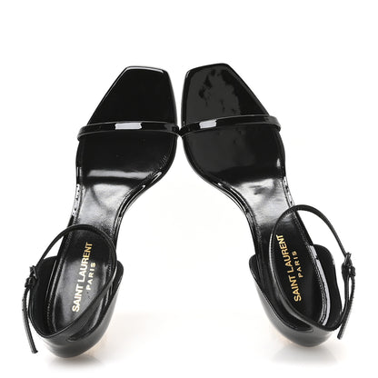Saint Laurent Patent Calfskin Opyum 85 Sandals 39.5 Black Gold 2 of 9