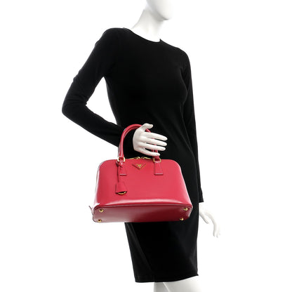 Prada Saffiano Vernice Medium Promenade Tote Peonia 3 of 10
