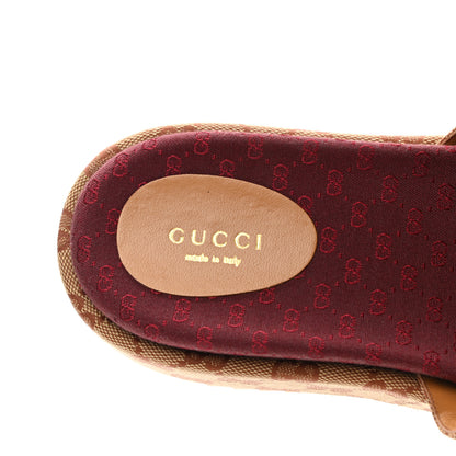 Gucci Canvas GG Monogram Angelina Platform Slide Sandals 39 Beige Ruggine 7 of 8