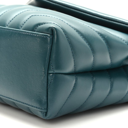 Saint Laurent Calfskin Y Quilted Monogram Small Loulou Chain Satchel Sea Turquoise 9 of 9