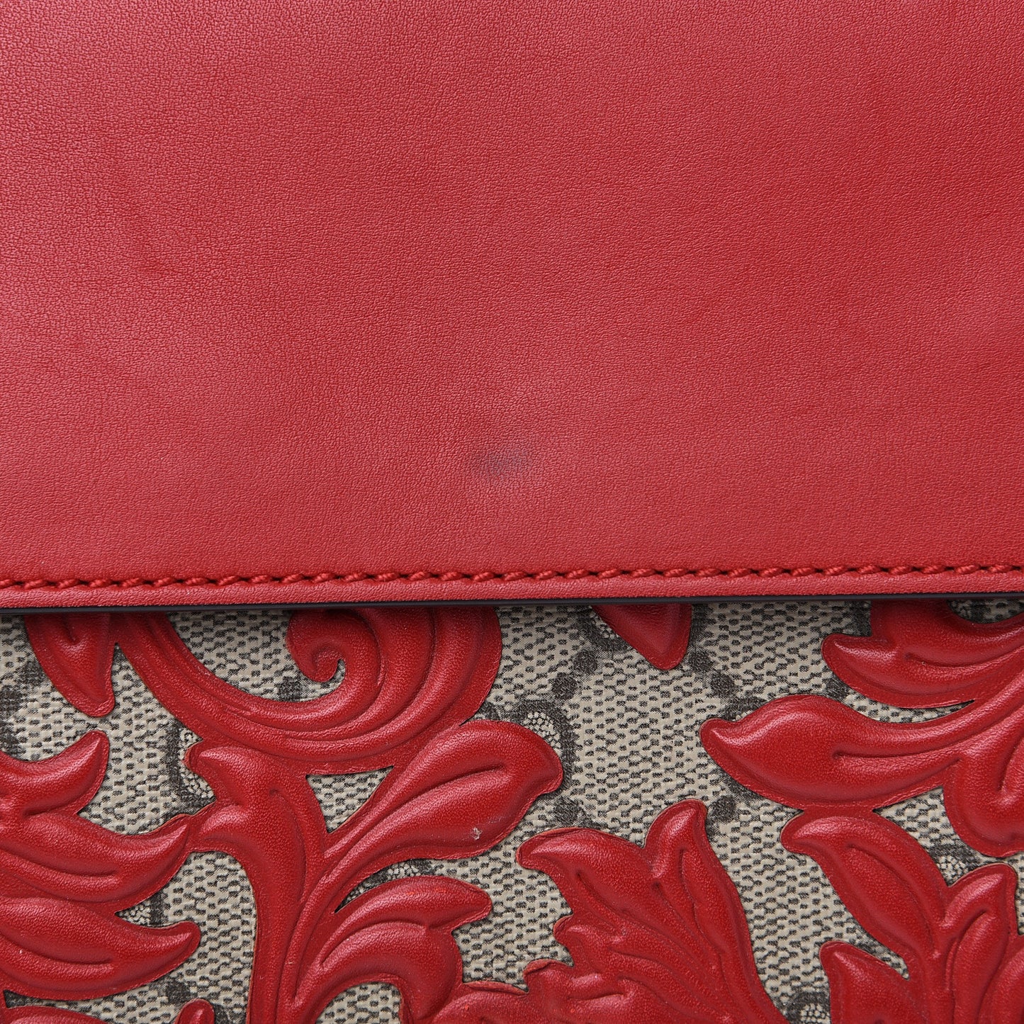 GG Supreme Monogram Arabesque Small Dionysus Shoulder Bag Hibiscus Red