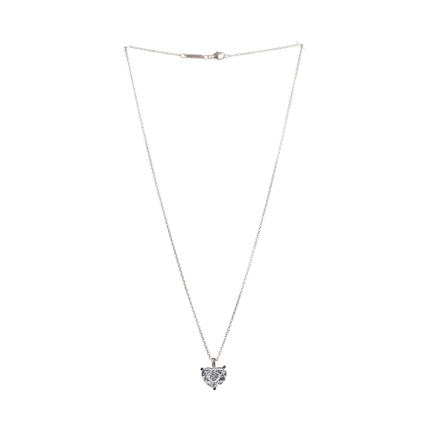 18K Yellow Gold Crystal Diamond So Happy Heart Pendant Necklace
