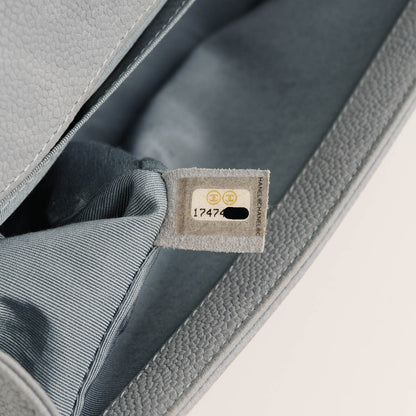 Chanel Iridescent Caviar Quilted Medium Boy Flap Light Grey 7 of 7