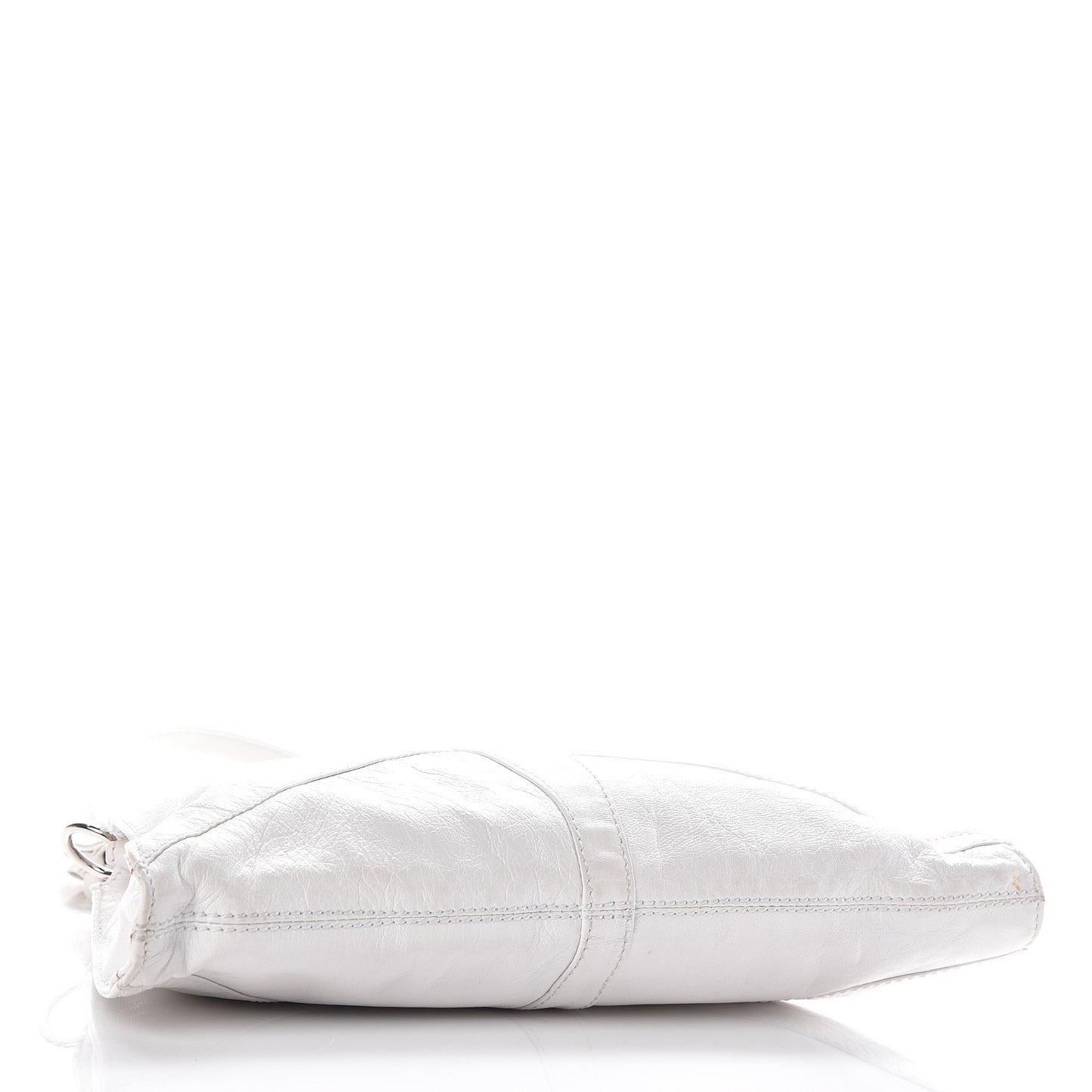 Laminated Calfskin Small Devil Trapezio Tote White