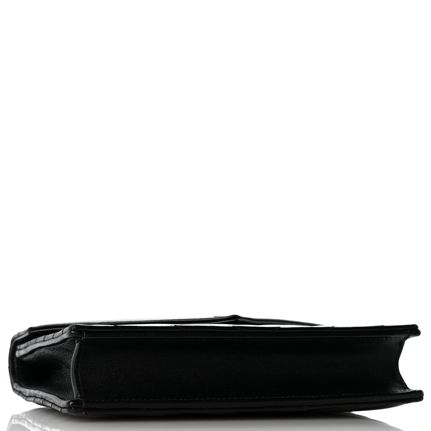 Saint Laurent Lambskin Matelasse Chevron Monogram Envelope Chain Wallet Black 4 of 12