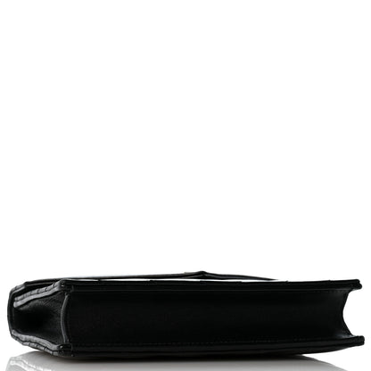 Saint Laurent Lambskin Matelasse Chevron Monogram Envelope Chain Wallet Black 4 of 12
