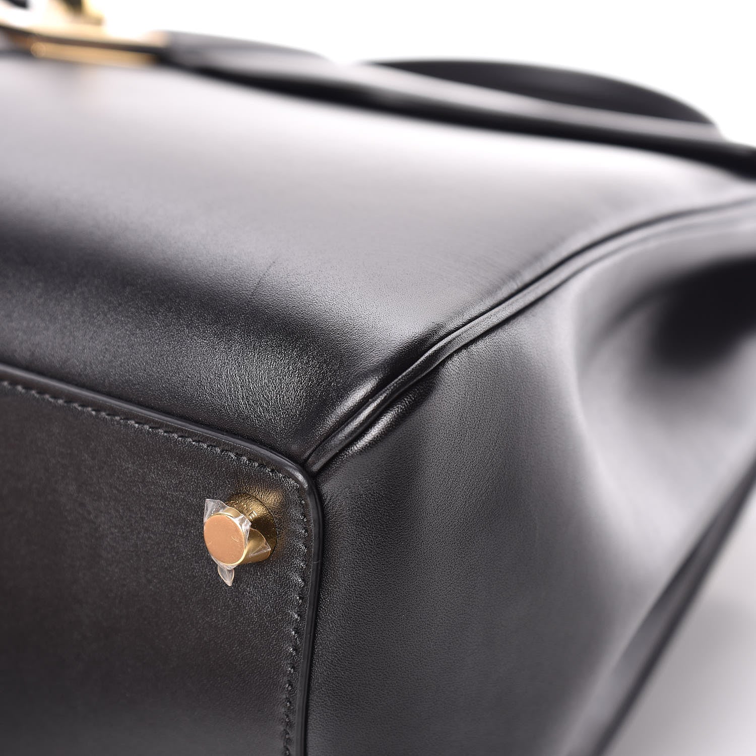 Celine Satinated Calfskin Medium 16 Top Handle Bag Black 12 of 14