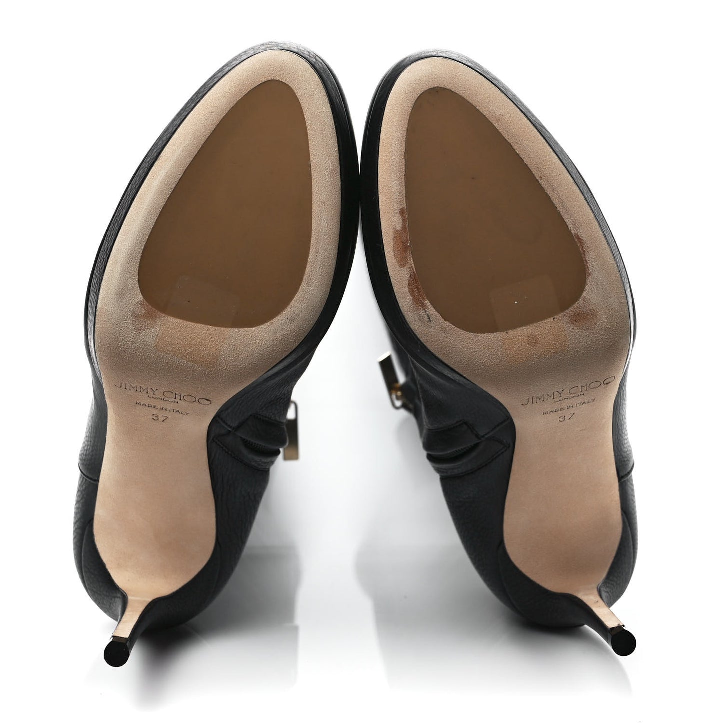 Grainy Calfskin Hayley 100 Over The Knee Boots 37 Black