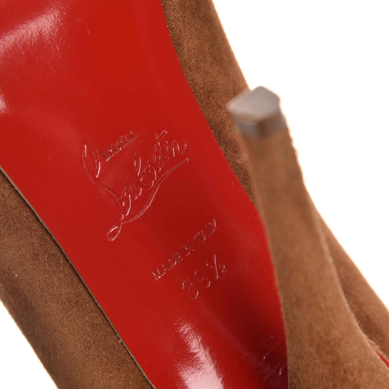 Christian Louboutin Veau Velours Fifre Corset Booties 39.5 Sella Bronze 6 of 7