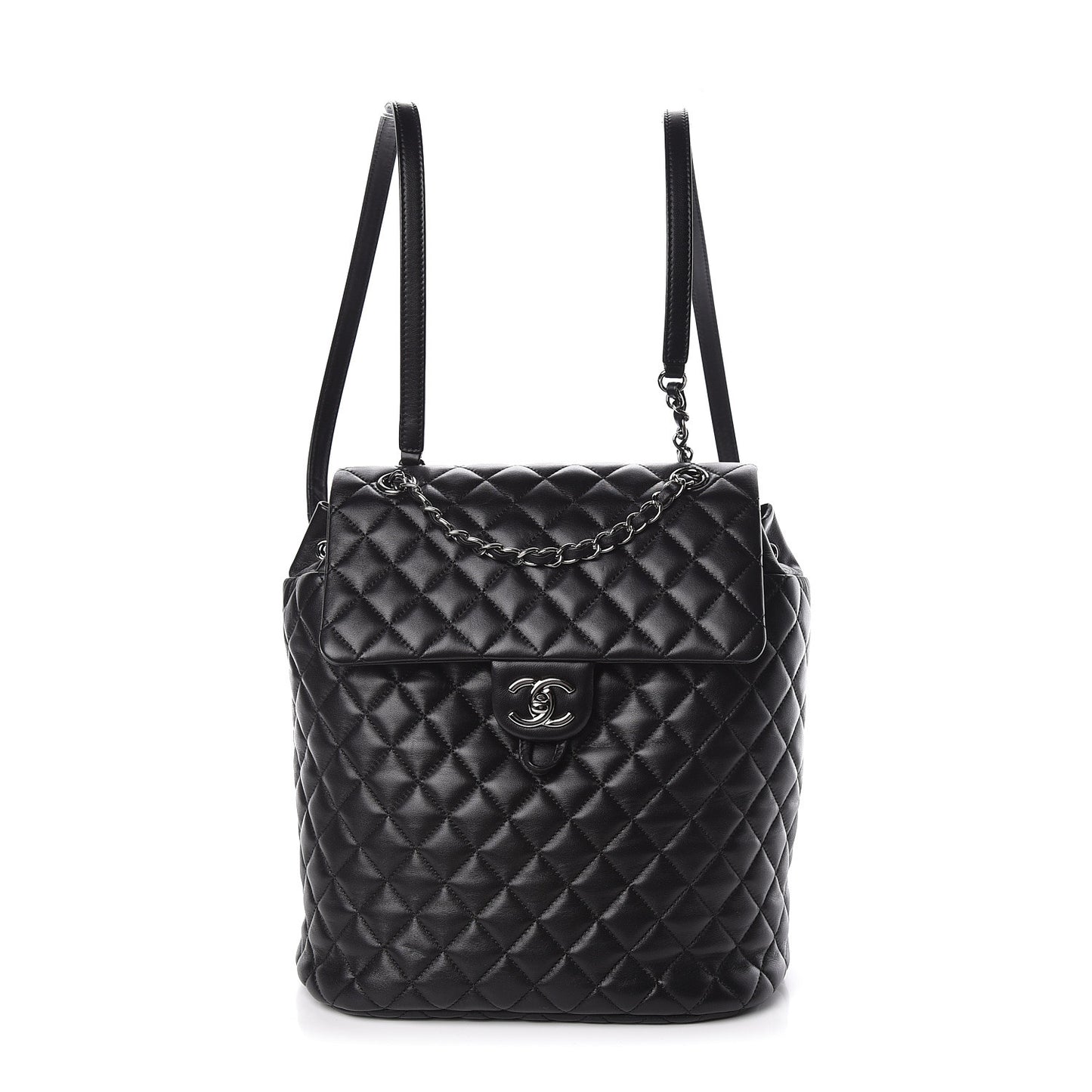 Lambskin Quilted Large Urban Spirit Backpack Black