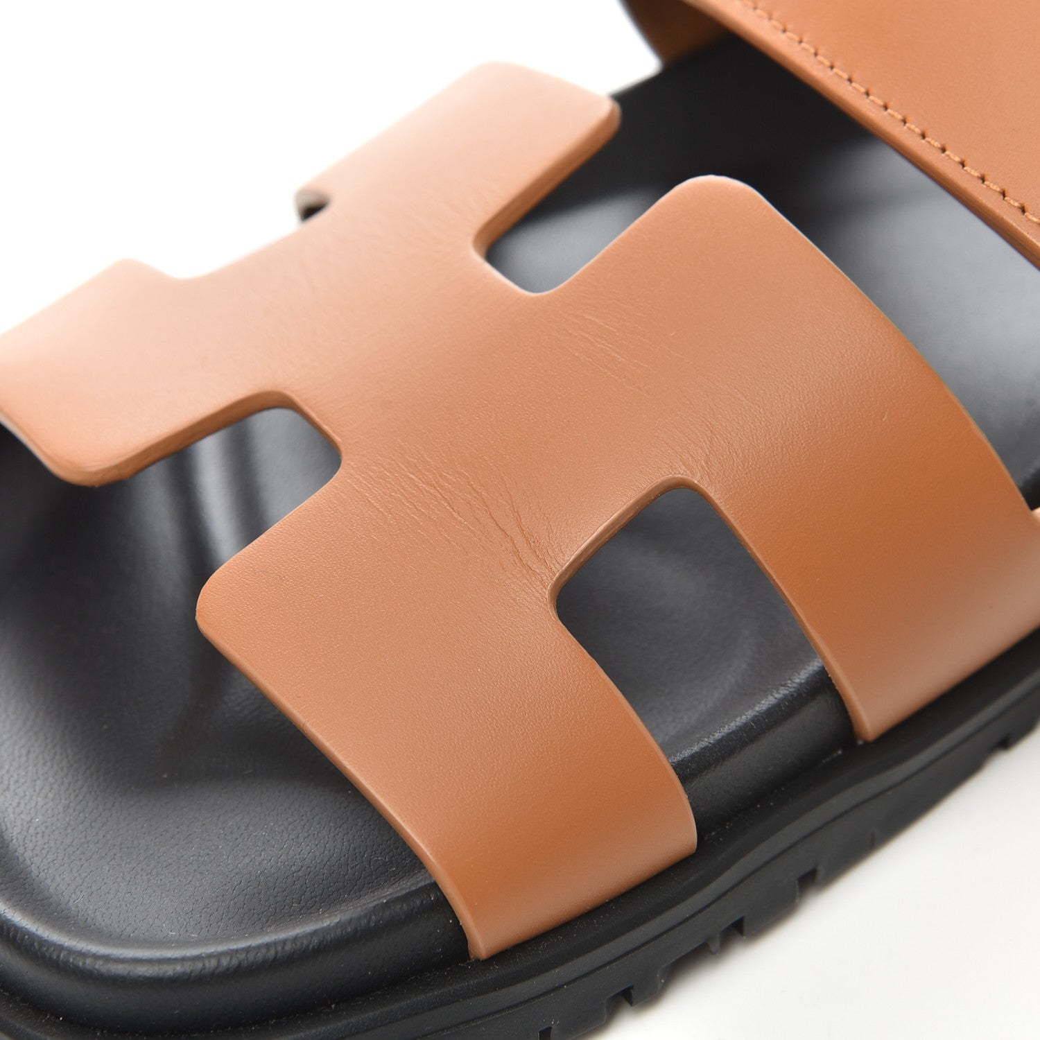 Hermes Calfskin Womens Chypre Sandals 37.5 Gold 9 of 11